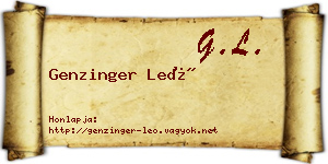 Genzinger Leó névjegykártya